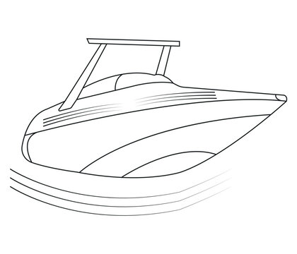 recommend clip art: Continuous one line drawing of Yacht Boat line art drawing vector illustration Luxury boat hand drawn