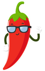 red chilli pepper cartoon character