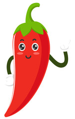 red chilli pepper cartoon character