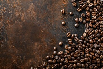 Brown coffee grains and free space for your decor