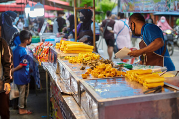 Thai coconut pancake (Khanom thang taek) for sale at street market