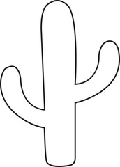 Cactus icon in trendy black line style with editable stock. Desert symbol. Botanica plant garden summer tropical illustration doodle. Large pack of vector silhouette design on transparent background.