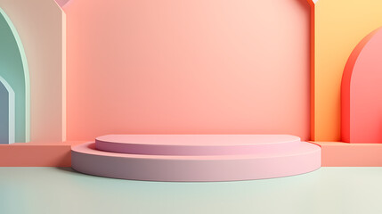 Fototapeta na wymiar 3d rendering colorful platform