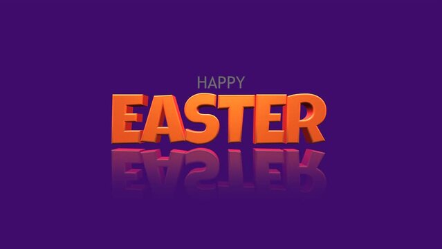 Vibrant Orange Happy Easter Letters Reflect Off A Purple Backdrop Creating A Cheerful And Colorful Image Celebrate The Holiday With Joy And Brightness