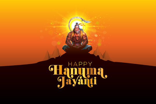 Greeting card design for Happy Hanuman jayanti.