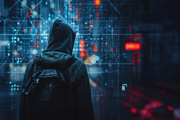 Visuals demonstrating the human element of cybersecurity breaches, tactics used by cybercriminals to deceive individuals. - obrazy, fototapety, plakaty