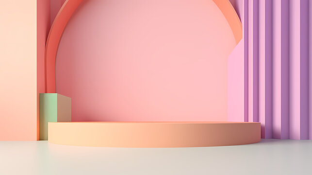 3d rendering colorful platform