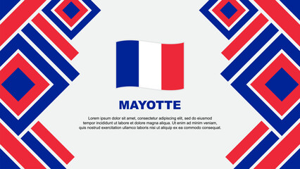 Obraz premium Mayotte Flag Abstract Background Design Template. Mayotte Independence Day Banner Wallpaper Vector Illustration