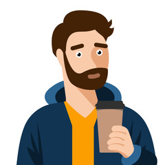 Man with a takeaway coffee cup