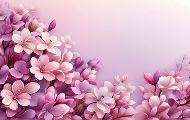 Fototapeta premium Beautiful Wide Angle soft spring background with lilac flowers
