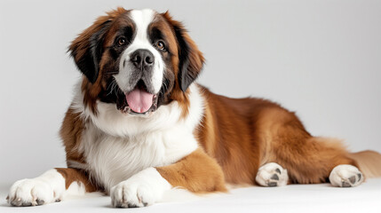 Saint Bernard in front of the color background