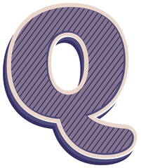 Letter Q, Bold Striped Alphabet