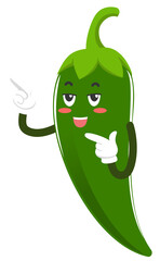 cute green chili paper cartoon caharacter