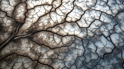 desert land with dry river beds. natural landscape from an airplane flight height. abstract background texture.top view