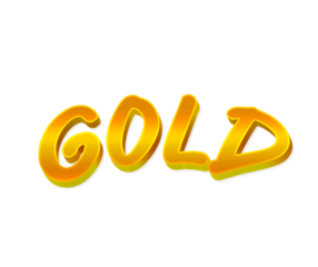 Gold text effect 100k.Format PNG.icon sign symbol design transparent background. Cute cartoon comics. Blanc place for text.sticker for banner, chat, web page, poster.  3d text render with gold effect,