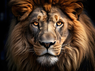 Naklejka premium portrait of an African lion. beasts of prey. fauna and biology