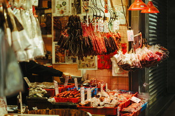 Dried seafood shop in Hong Kong. - 767628677