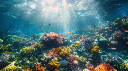 Fototapeta na wymiar coral reef and fishes