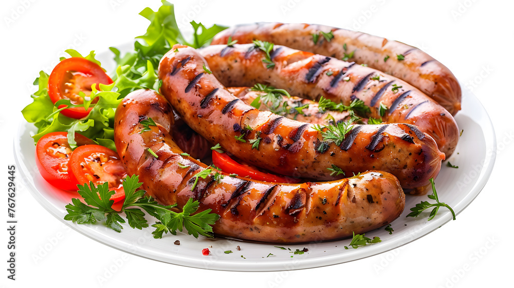 Wall mural Grilled sausage transparent picture