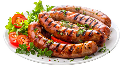 Grilled sausage transparent picture - obrazy, fototapety, plakaty
