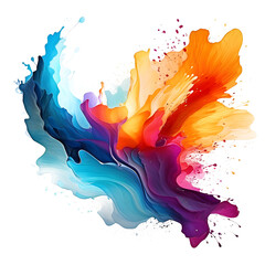 Bright colorful watercolor splash splatter stain brush strokes on white and transparent background. Modern vibrant aquarelle spot. Rainbow trendy isolated design . Element. watercolor illustration (1)