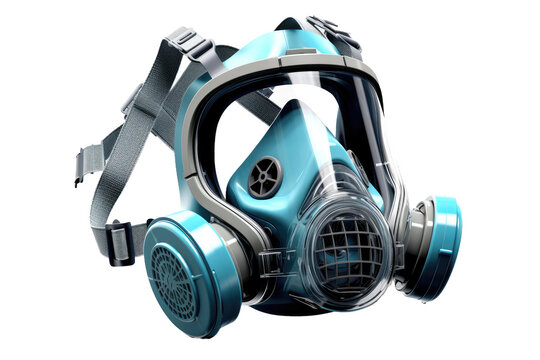 Eerie Gas Mask Enigma on White Canvas. On White or PNG Transparent Background.