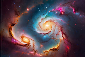Colorful space galaxy cloud nebula. Stary night cosmos. Supernova background wallpaper