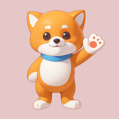 Shiba Inu Japan Dog Cartoon Illustration 