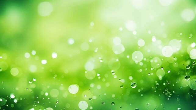 Abstract light green background image with soft bokeh. Generative AI