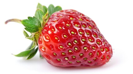 close up strawberry fruit isolated on white background