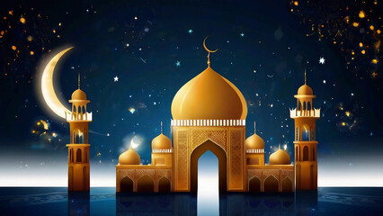 Ai generated Eid Mubarak theme Background 