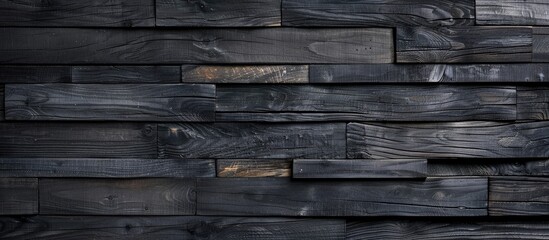 Black faux wood vinyl with wood plastic composite panels for interior and exterior wall decor.