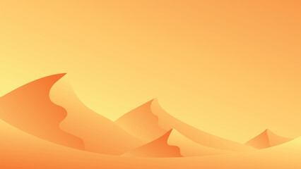 desert landscape during the day, hot and arid atmosphere, vector flat design illustration - obrazy, fototapety, plakaty