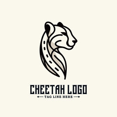 Logo Design Tamplate With Ceetah Head Icon. Vector Illustration.