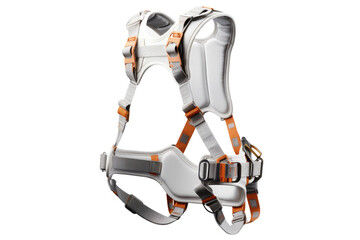 Whispers of Elegance: White and Orange Harness Dance. On White or PNG Transparent Background.