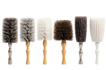 Towering Brushes: A Creative Stacked Collection. On White or PNG Transparent Background.