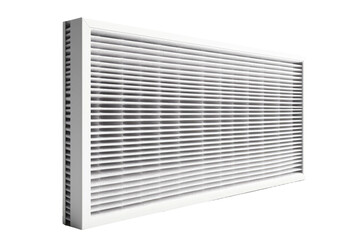 The Whispering Wind: A White Air Conditioner on a Blank Canvas. On White or PNG Transparent Background.