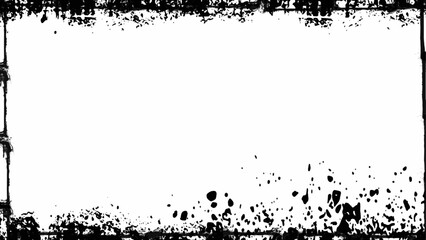  Black grunge brush texture white and black.  Urban grunge Background. Aging frame. 
