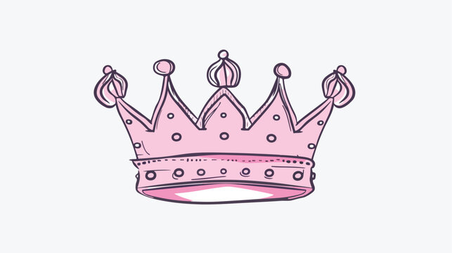 Cute crown. Hand drawn doodle illustration. Cartoon 