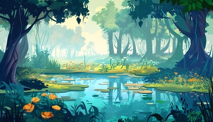 Seamless background location swamp for a computer game 