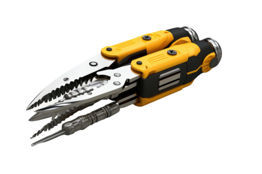 Dual Pliers Convergence: A Tool Unveiling Precision. On White or PNG Transparent Background.