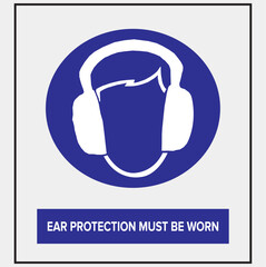 sign symble of ear protection must be wron at work Adobe Illustrator Artwork