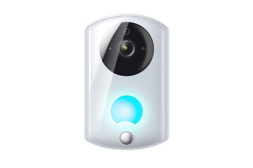 Captivating Glimmer: A Camera With a Mystical Blue Light. On White or PNG Transparent Background.