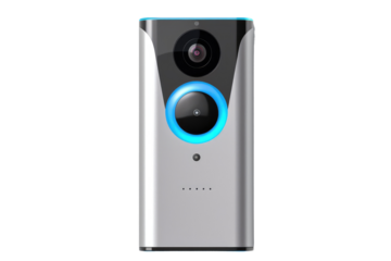 Capturing the Cosmos: The Blue Glow of the Cosmic Camera. On White or PNG Transparent Background.