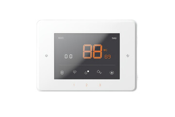 Digital Symphony of Temperature: Thermostat With Precision Display. On White or PNG Transparent Background.