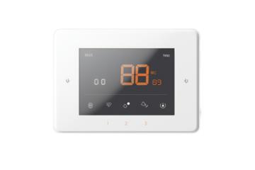 Digital Symphony of Temperature: Thermostat With Precision Display. On White or PNG Transparent Background.