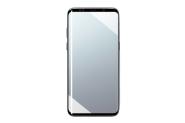 Shielding the Samsung S8: Glass Screen Protector. On White or PNG Transparent Background.
