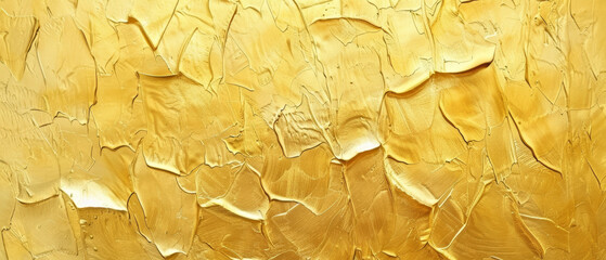 An opulent canvas showcases abstract gold acrylic strokes with a fluted texture, exuding luxury and sophistication. Ideal for creating lavish backgrounds or banners with an elegant touch.
