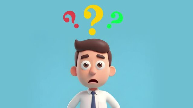  Man is thinking. Question mark Silhouette
