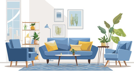 Interior with chair Flat vector